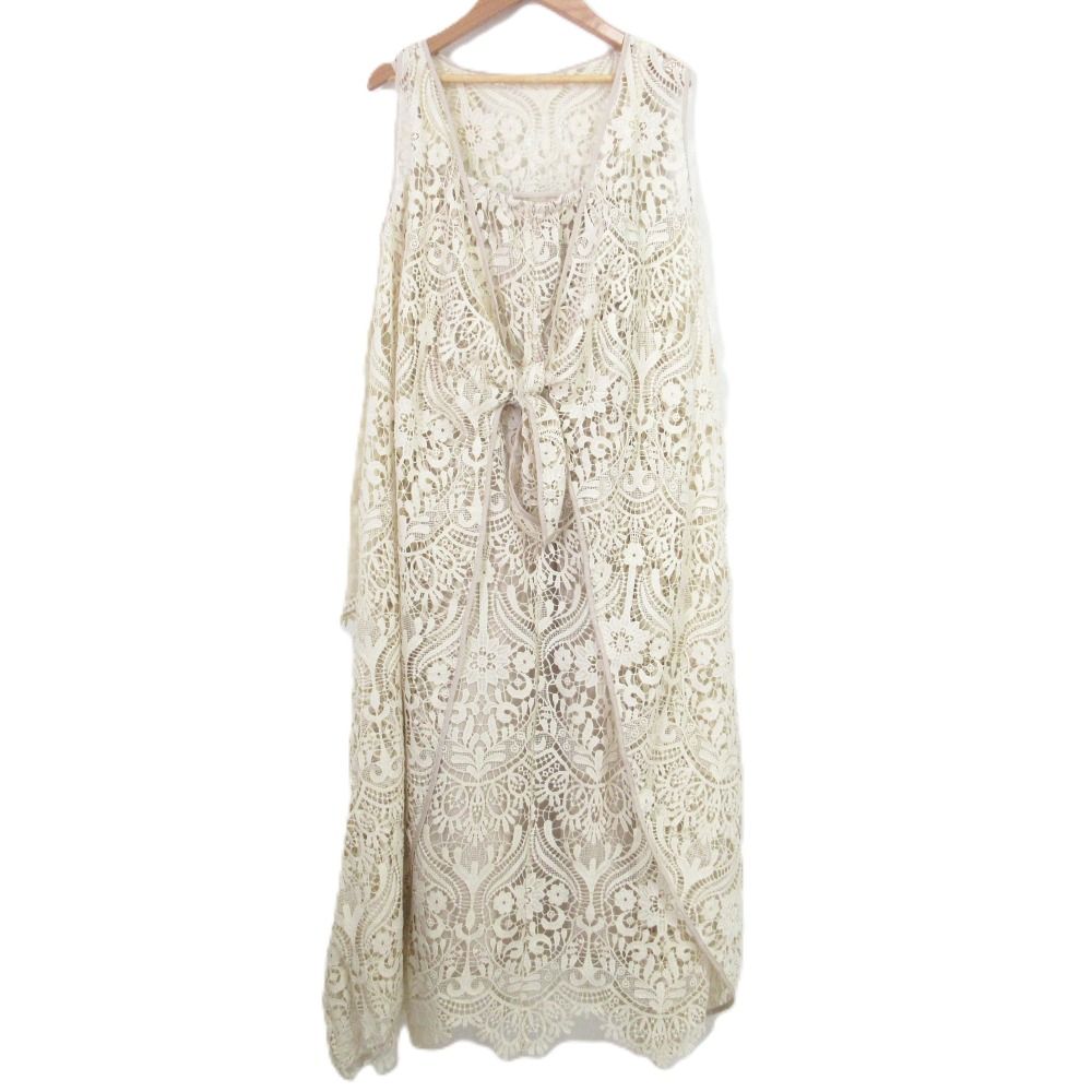 ♥ Acka エーシーケーエー chemical lace one-piece ドレス ワンピース Acka-Y 96 サイズ1 ベージュ レディース 古着