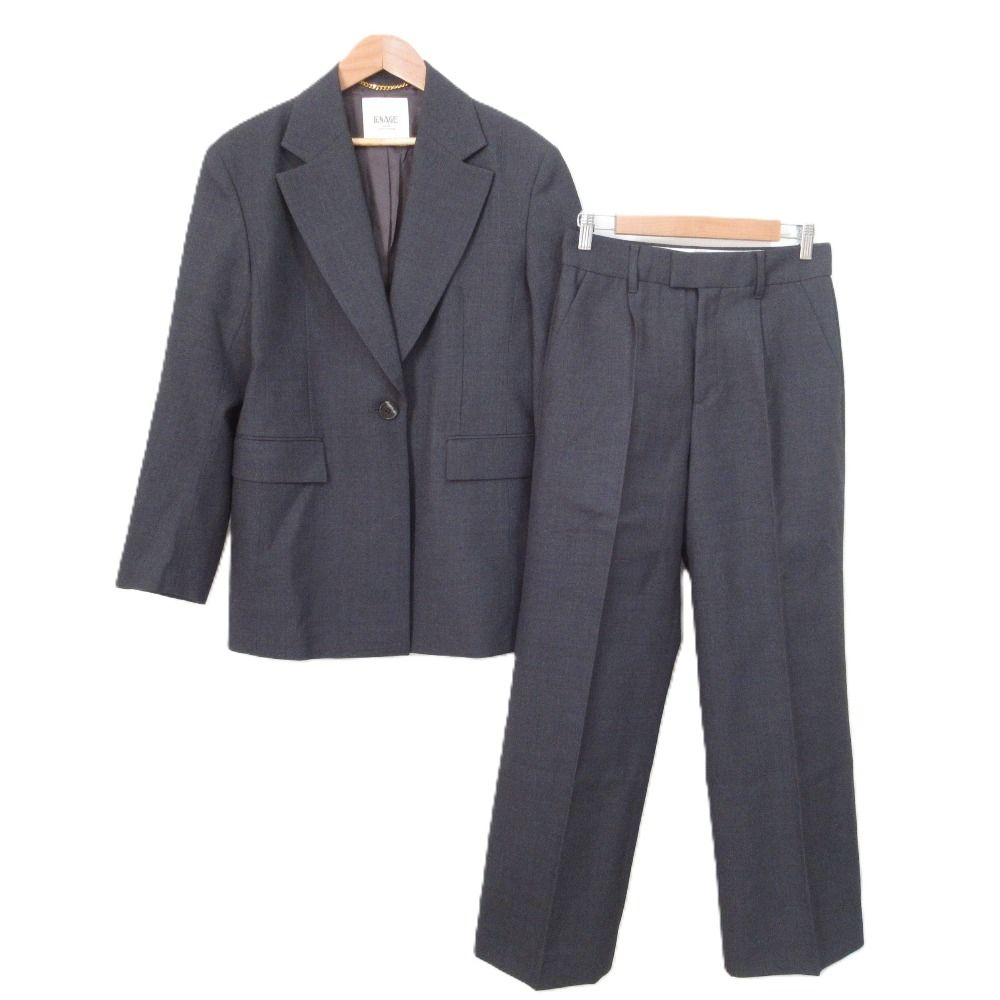 25 AW JOURNAL L ESSAGE ジャーナルスタンダード レサージュ WOOL ジャケット パンツ スーツ セットアップ 36 グレー レディース 古着