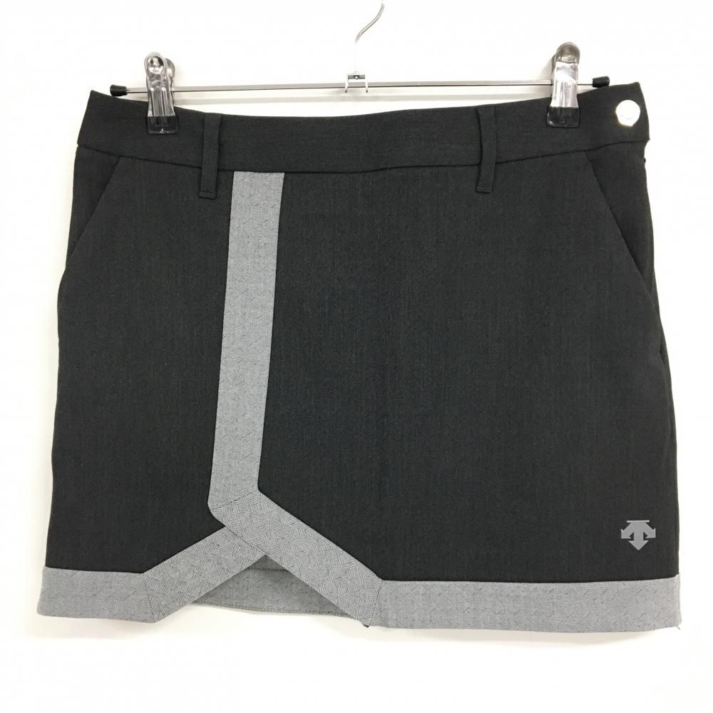 超 デサントゴルフ スカート ダークグレー×グレー ストレッチ 中田英寿 レディース 67|L ゴルフウェア DESCENTE