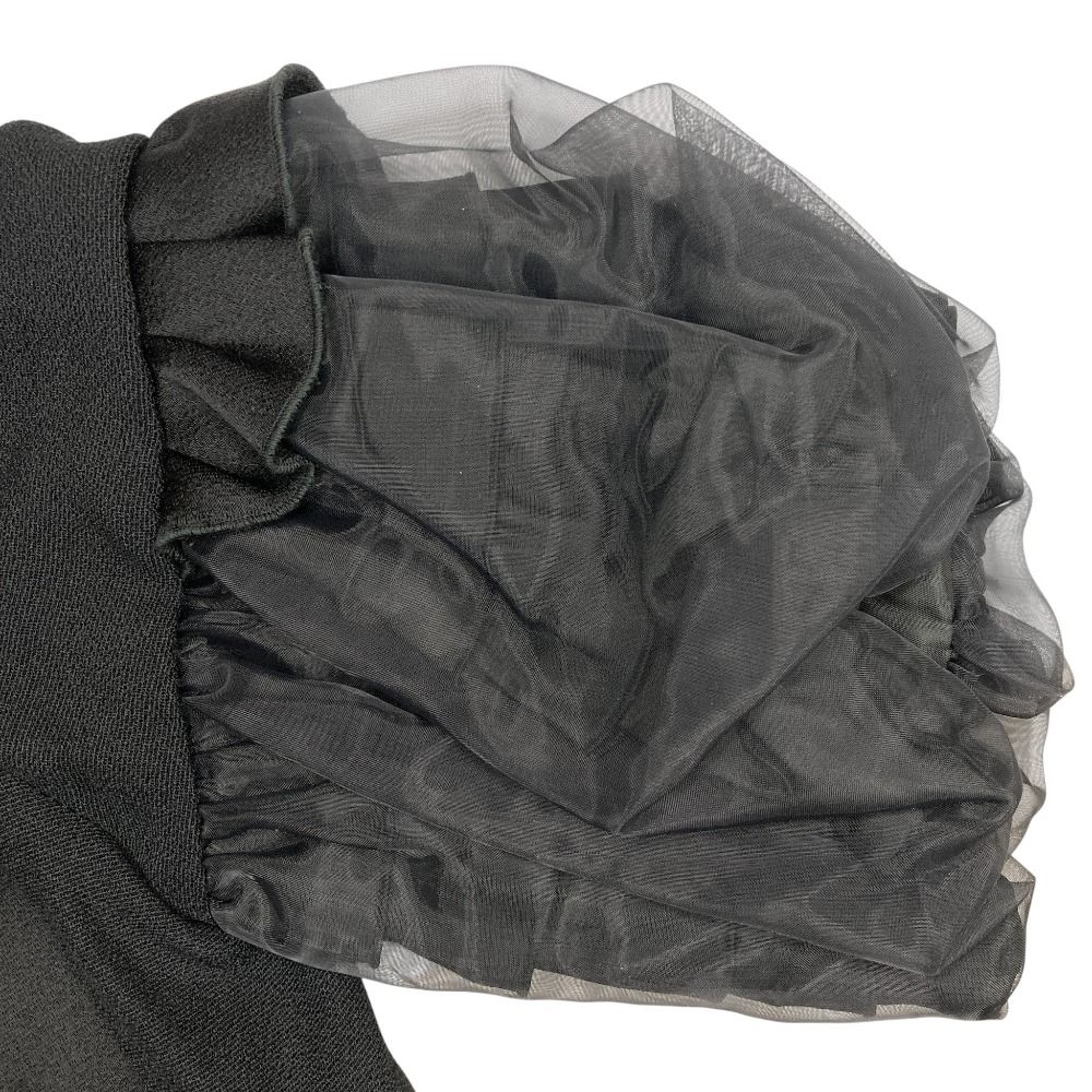  miu ミュウミュウ オーガンスリーブ ミニドレス ワンピース サイズ38 ブラック レディース 古着 ノースリーブ ミニワンピース