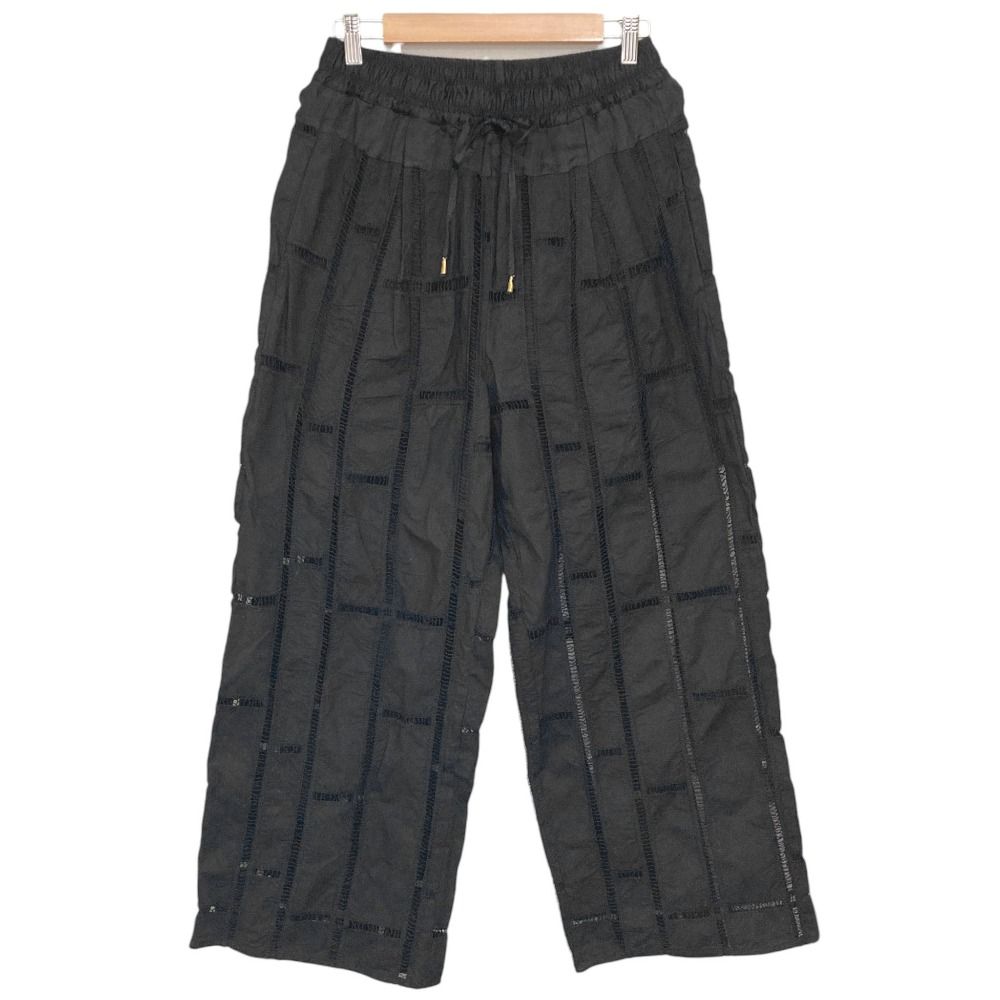 25 SS Curensology カレンソロジー エンブロイダリー イージーパンツ サイズF ブラック レディース 古着