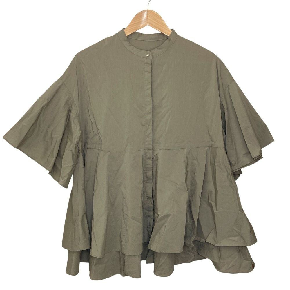 24 AW IENA イエナ タイプライターティアードブラウス カーキ レディース 古着