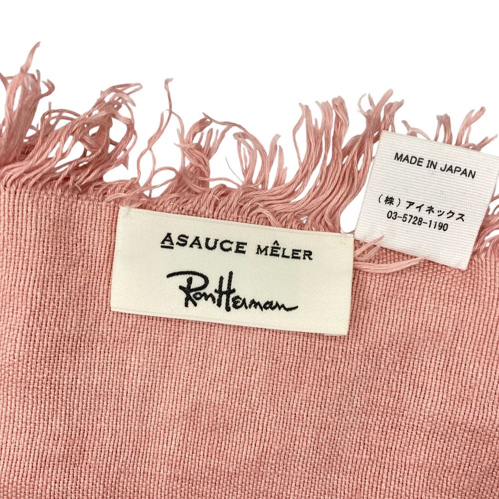 ASAUCE MELER アソースメレ ロンハーマン別注 リネン大判ストール ショール ピンク レディース 古着