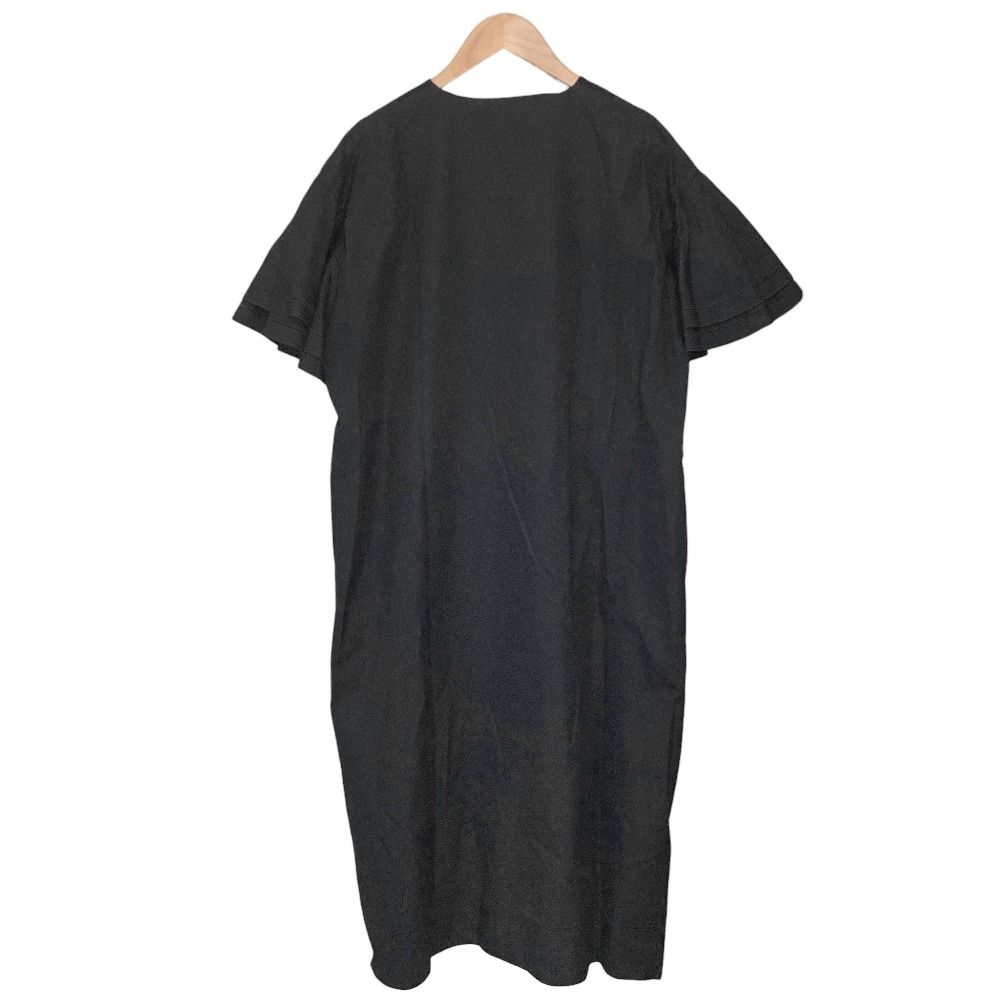 DRAWER ドゥロワー ベルテッド ピンタック ワンピース サイズ36 ブラック レディース 古着