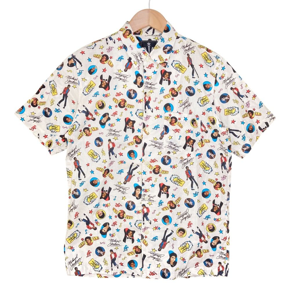 HYSTERIC GLAMOUR ヒステリックグラマー マイケルジャクソン コラボ ショートスリーブ シャツ サイズS ホワイト メンズ 古着