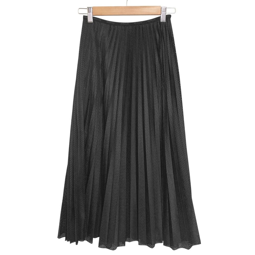 MONCLER モンクレール ロングメッシュプリーツスカート GONNA サイズ38 ブラック レディース 古着