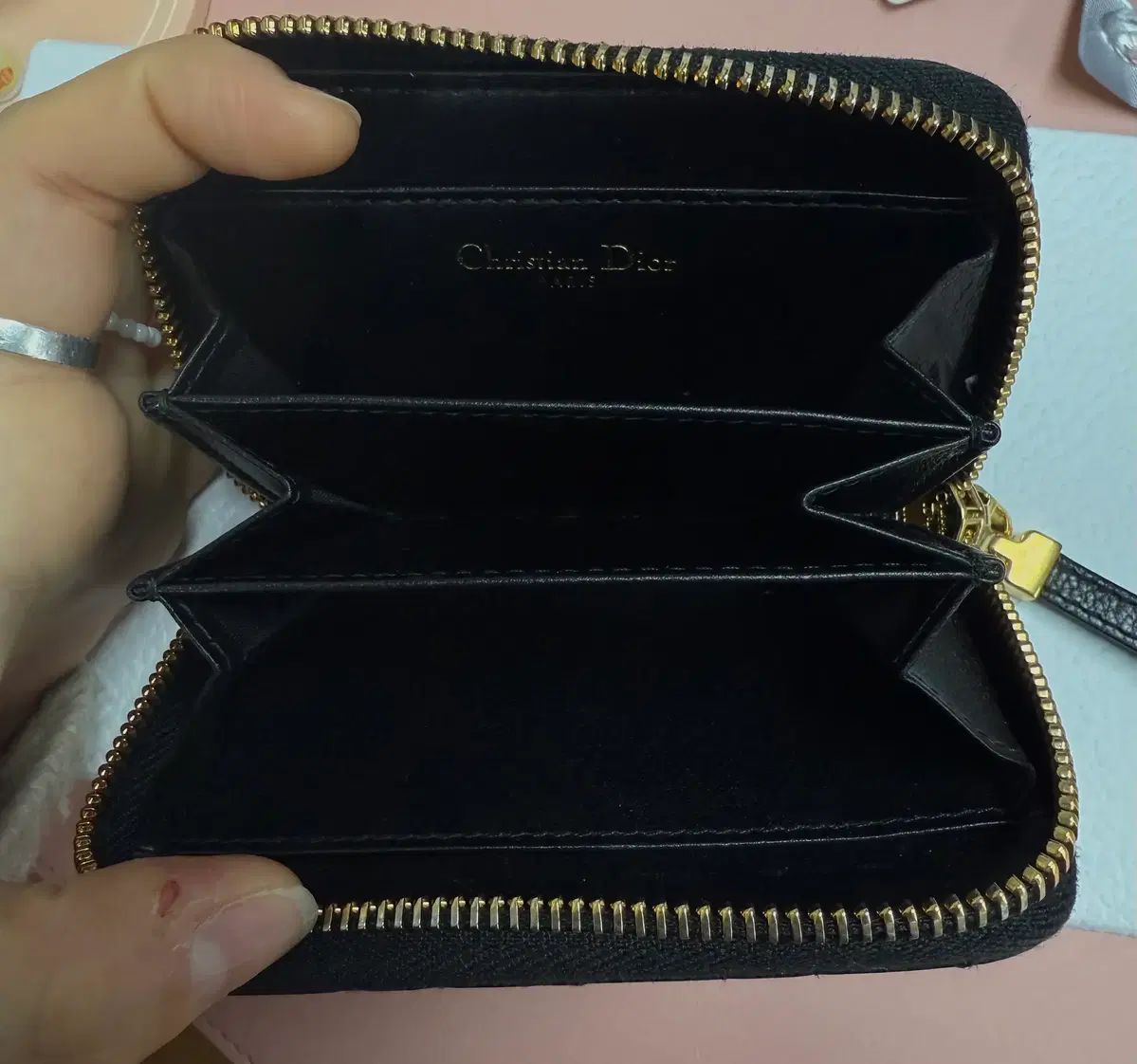  ディオール カルロ ジッパー カードウォレット ブラック 長財布 小物