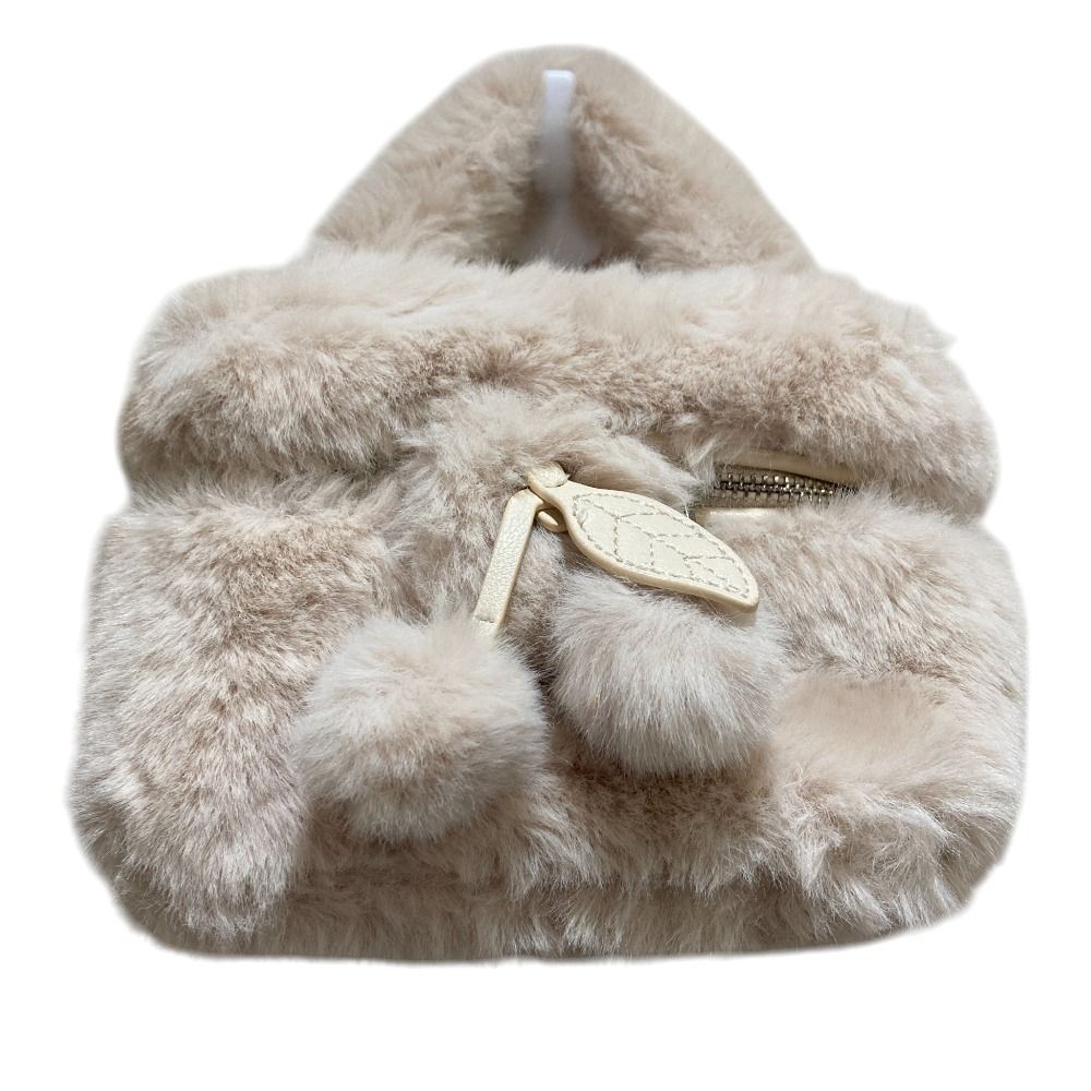 TSURU by Mariko Oikawa ツルバイマリコオイカワ Bondi チェリーモチーフ エコファー バニティ ショルダーバッグ アイボリー レディース 古着