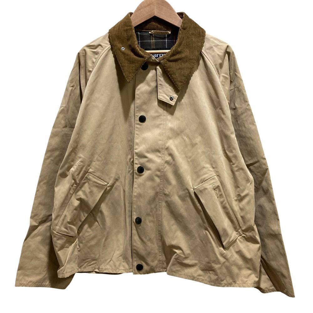25 SS Barbour バブアー トランスポート ピーチスキン コットン ショートレングスブルゾン 36 ベージュ レディース 古着