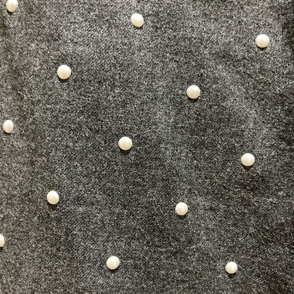  24 AW CLANE クラネ PEARL DOT PANTS パールドットスラックスパンツ サイズ2 グレー レディース 古着 スラックス パンツ