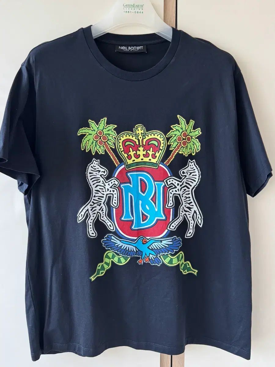 ニール バレット ブラック プリンティング 半袖 Tシャツ XL