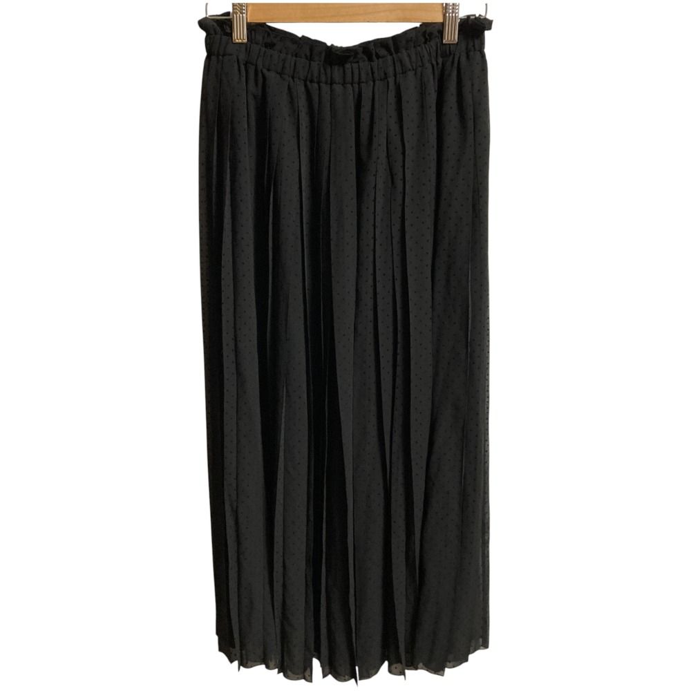 インゲボルグ ドット フロッキー ロングスカート A 2291 FS 102 サイズ4 ブラック レディース 古着