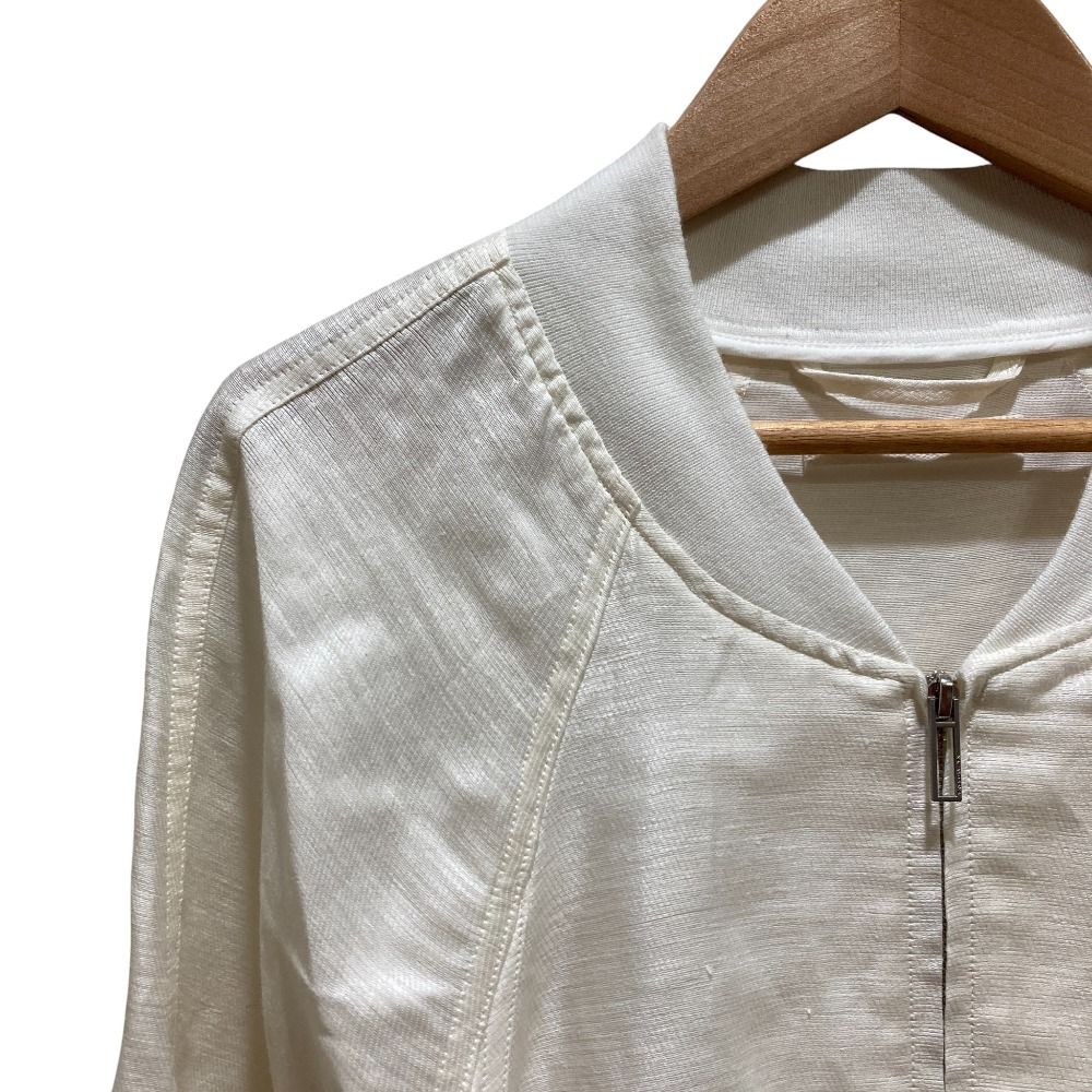 KANAKO SAKAI カナコサカイ リネンクロップドボンバージャケット サイズ36 ホワイト レディース 古着