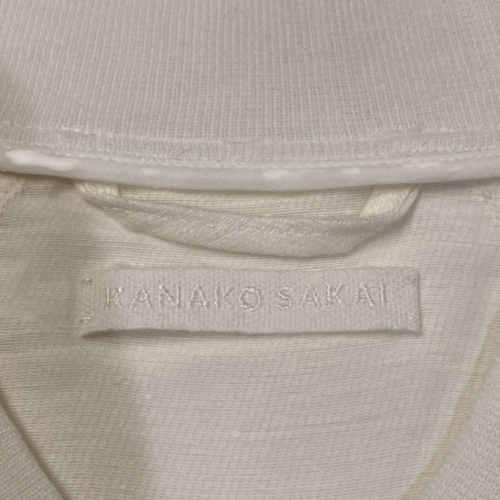  KANAKO SAKAI カナコサカイ リネンクロップドボンバージャケット サイズ36 ホワイト レディース 古着 ジャンパー ブルゾン ジャケット アウター