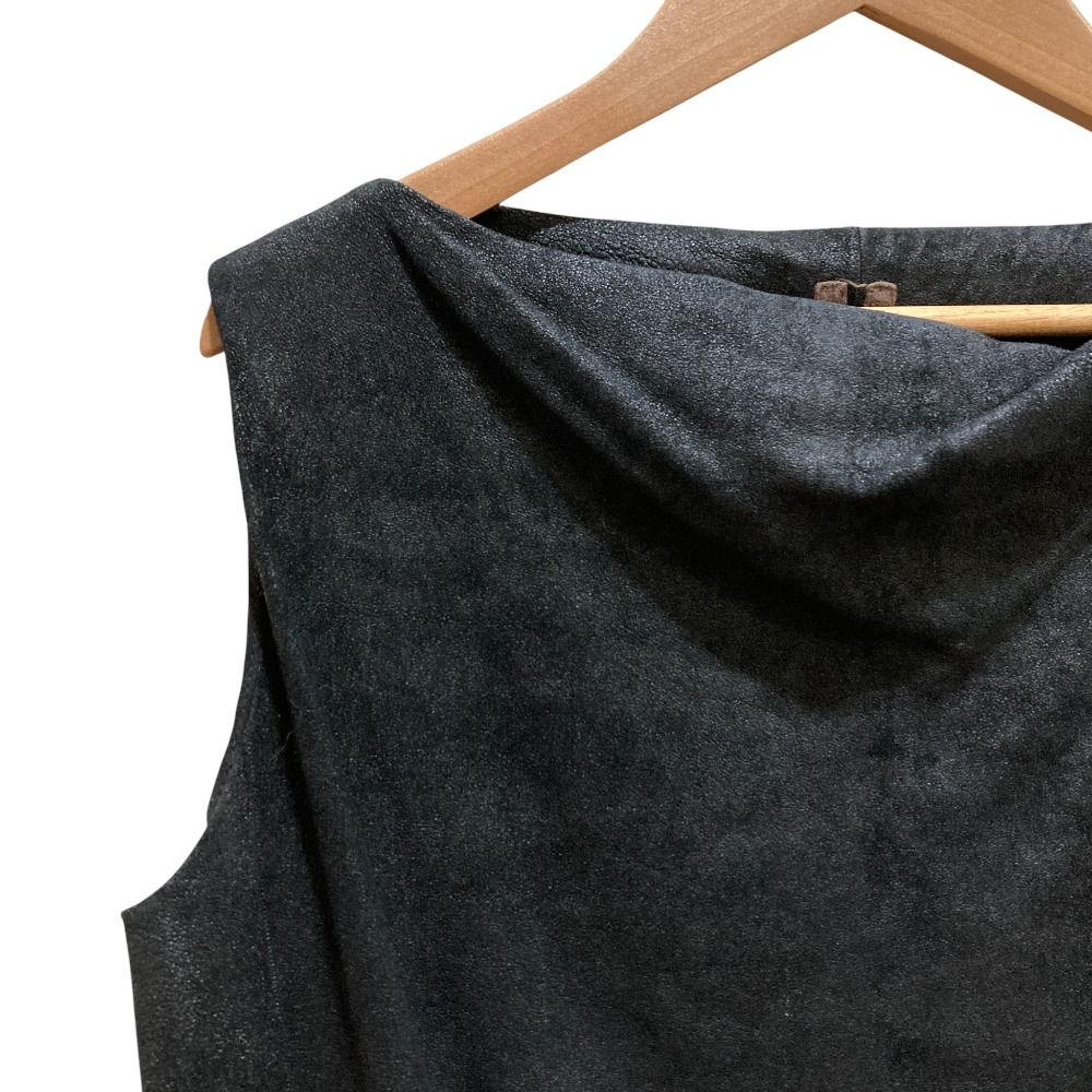 Rick Owens リックオウエンス ラムレザー ノースリーブワンピース サイズ40 ブラック レディース 古着