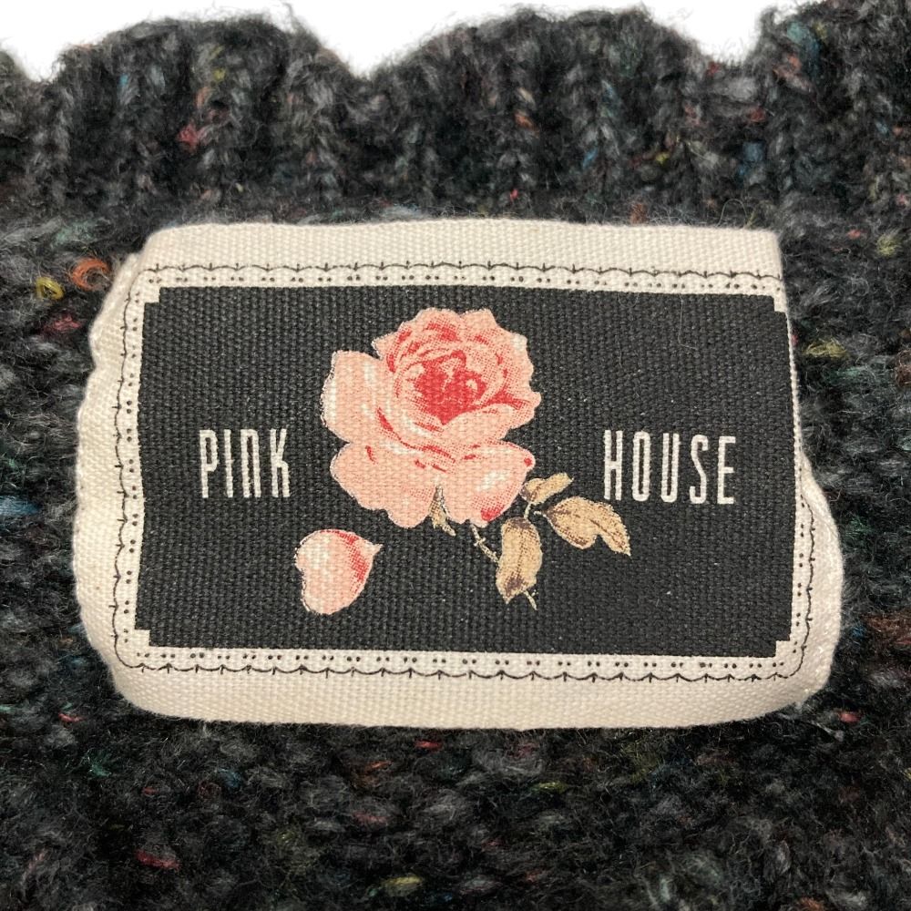 美品 PINK HOUSE ピンクハウス Berry Roseモチーフ付きヨーク編み