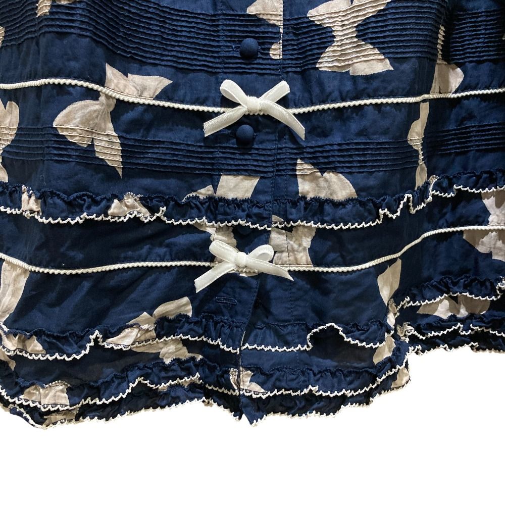 良品 PINK HOUSE ピンクハウス ベルベットリボンプリントスカート  