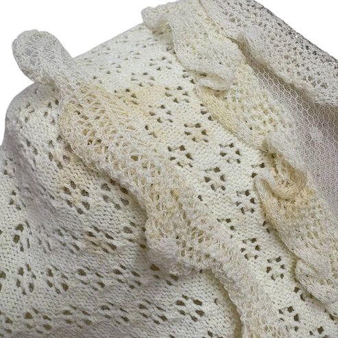 E007 RED VALENTINO ニットワンピース ブラック ホワイト 半袖 XS