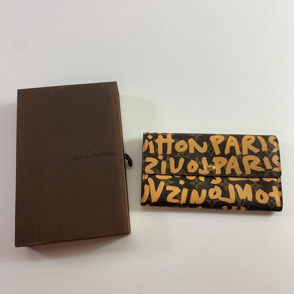 04 w 5712▽ LOUIS VUITTON ルイ ヴィトン モノグラムグラフィティ ポルトモネ クレディ M 92190 レディース 二つ折り長財布 TH 0051