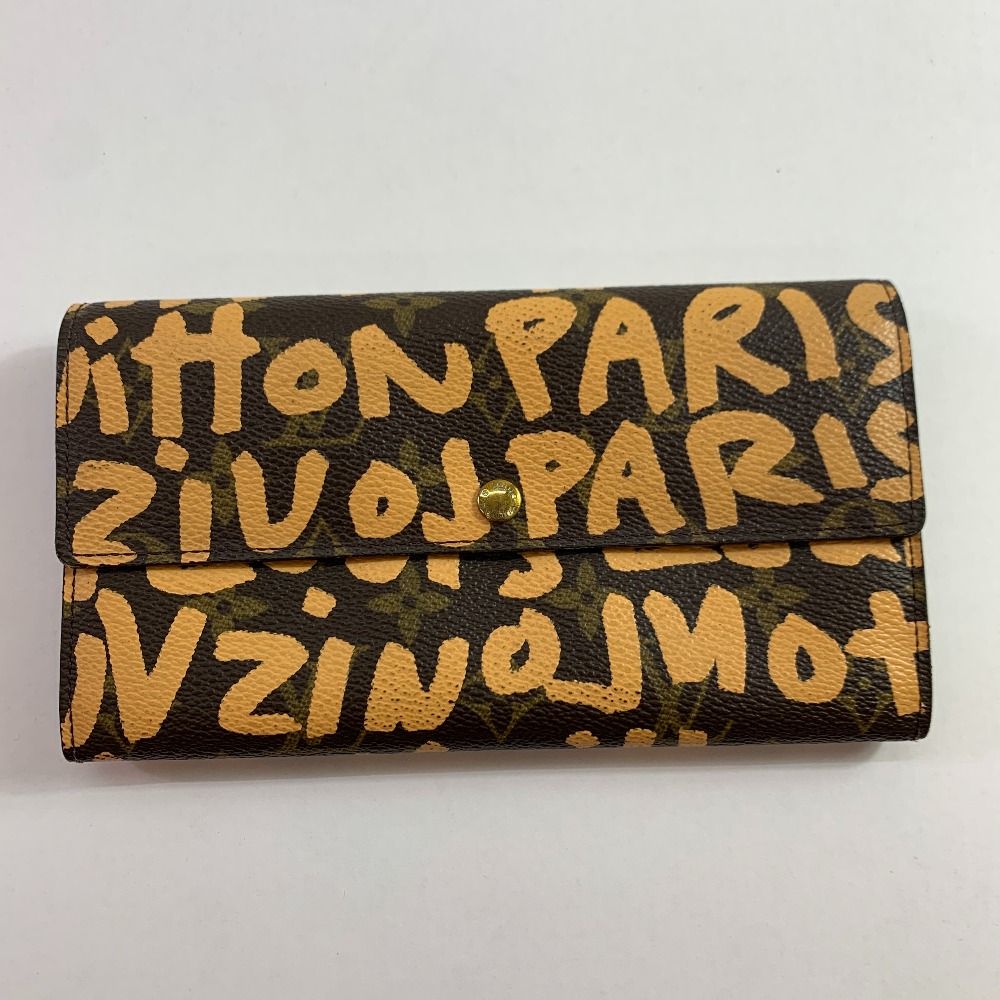 04 w 5712▽ LOUIS VUITTON ルイ ヴィトン モノグラムグラフィティ ポルトモネ クレディ M 92190 レディース 二つ折り長財布 TH 0051