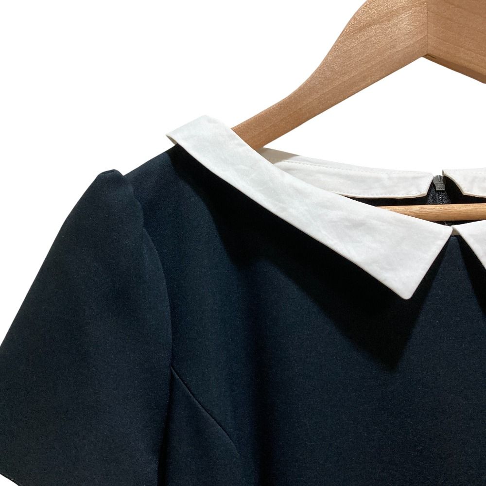 FOXEY YORK フォクシーニューヨーク ショートスリーブ 襟付きドレス ワンピース 41015 サイズ40 ネイビー レディース 古着