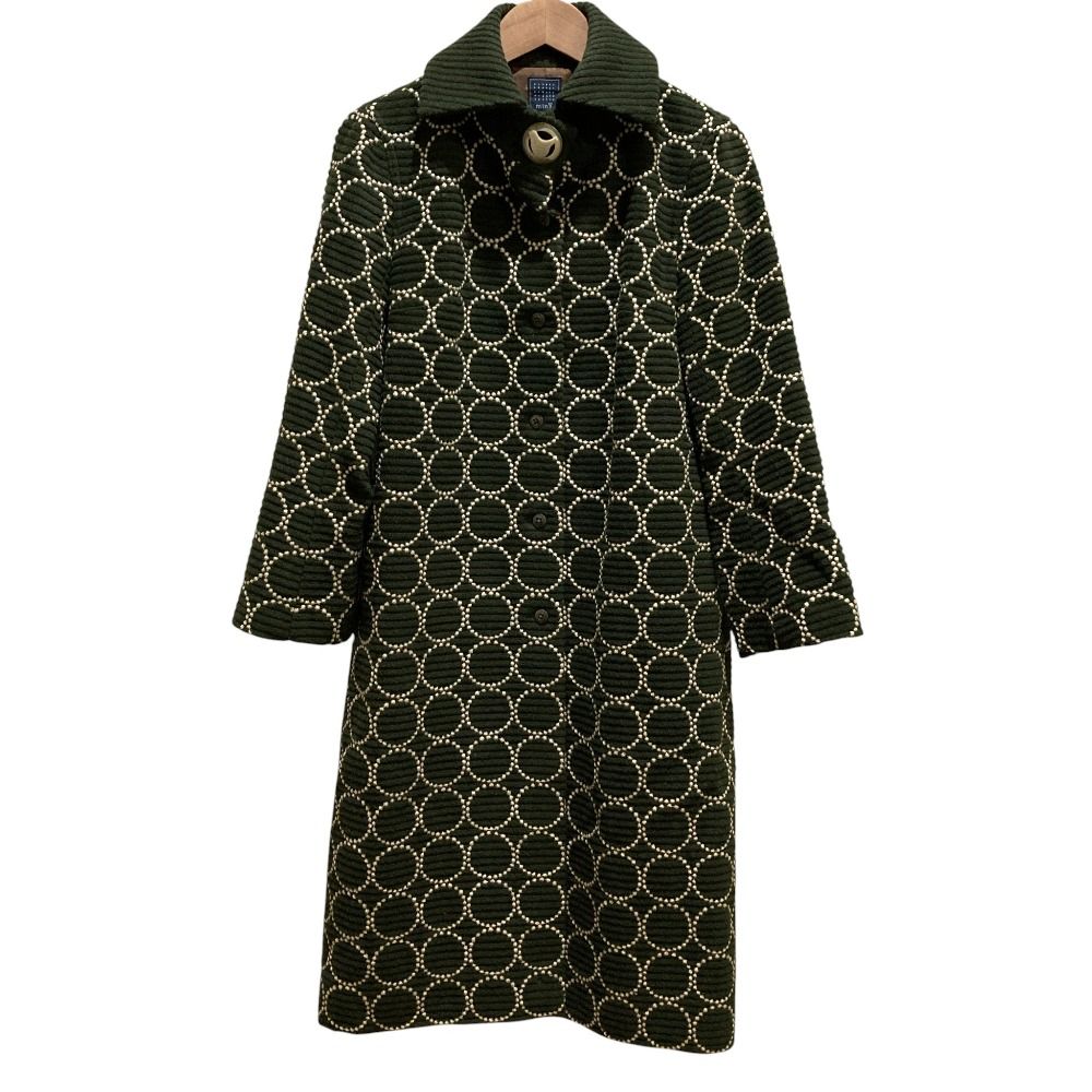 mina perhonen ミナペルホネン tambourine ロングコート ダークグリーン レディース 古着