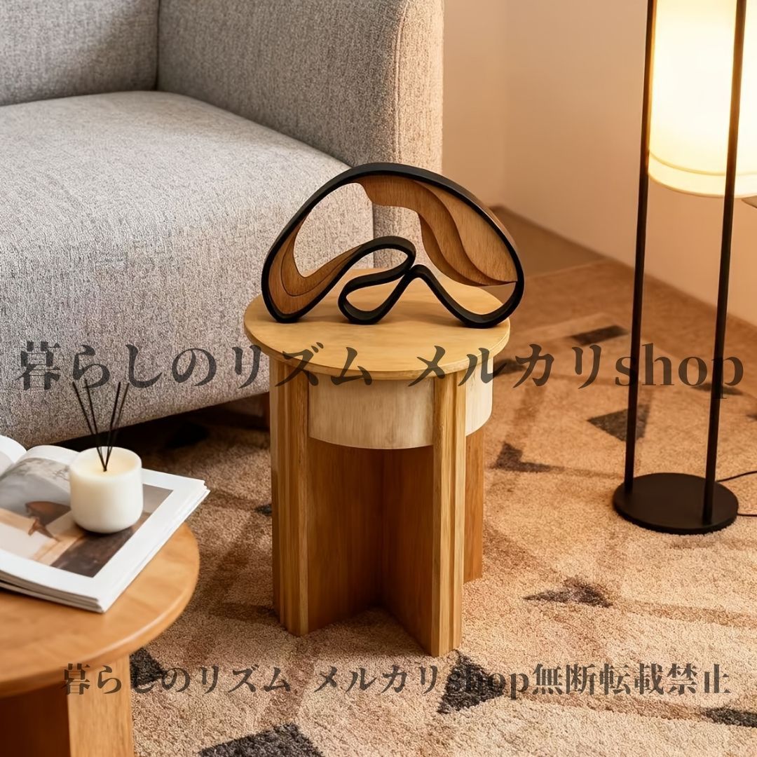 オブジェ 置物 手作り 木製 抽象脳彫刻像 多部品 ミニマリスト 神経