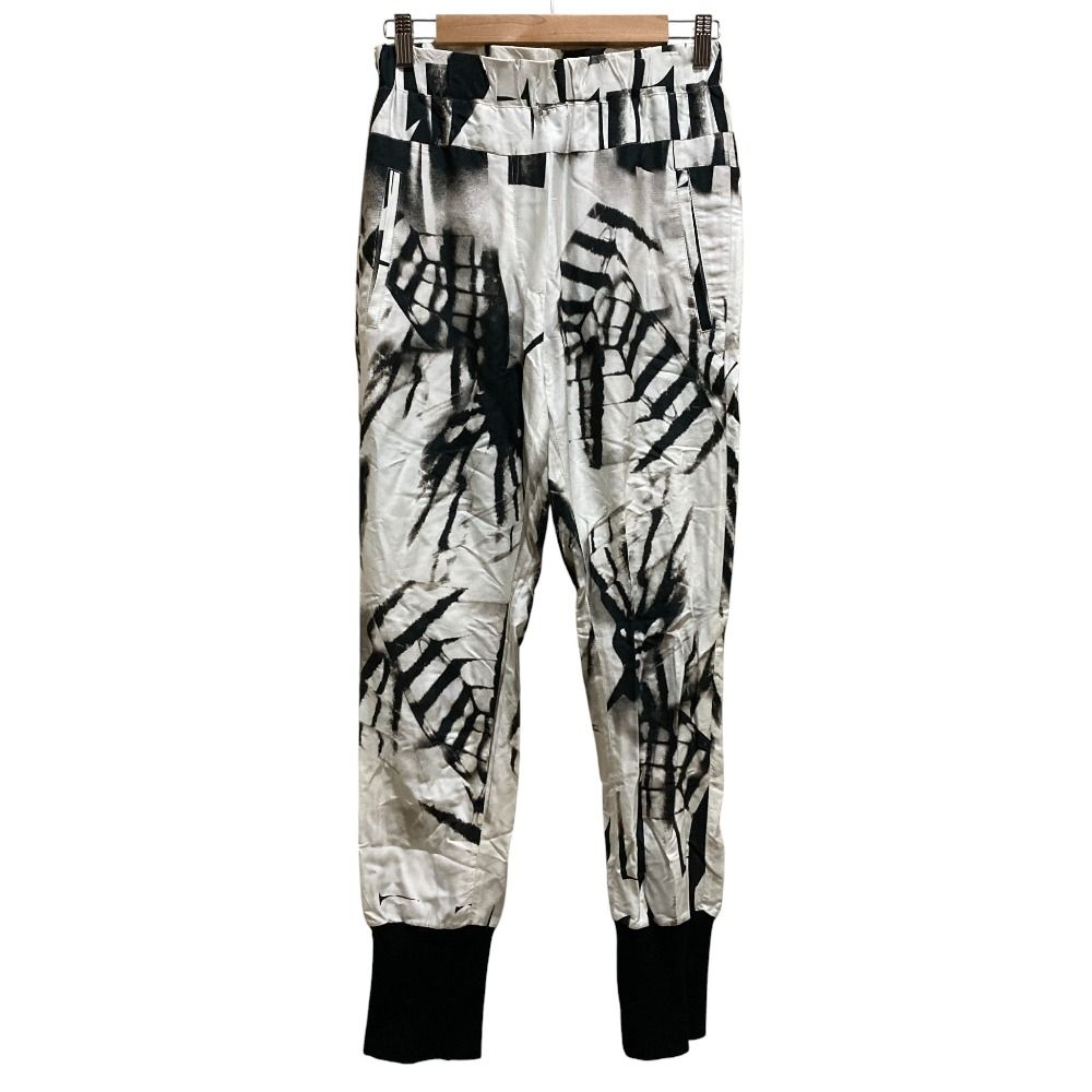 Ann Demeulemeester アンドゥムルメステール 黒タグ 本人期 イージーウエスト リブパンツ サイズ36 ホワイト ブラック レディース 古着