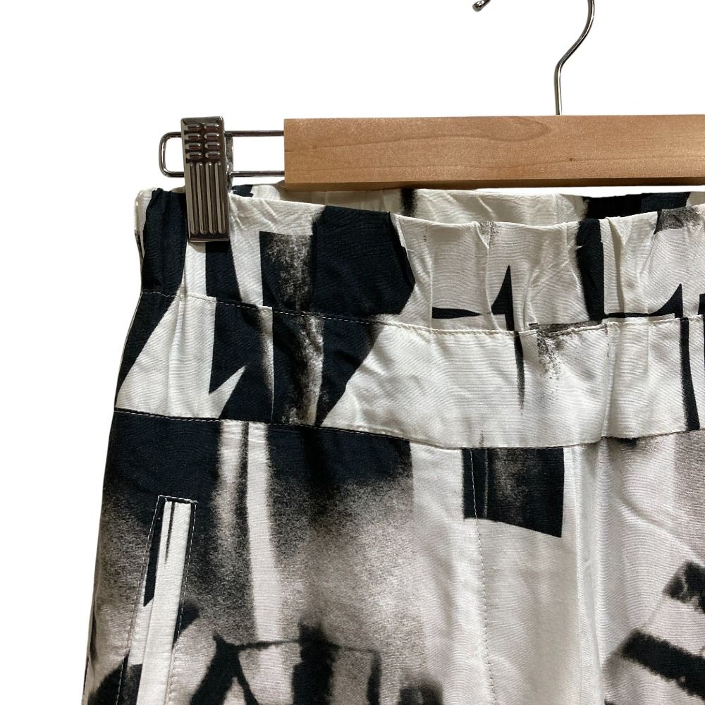 Ann Demeulemeester アンドゥムルメステール 黒タグ 本人期 イージーウエスト リブパンツ サイズ36 ホワイト ブラック レディース 古着