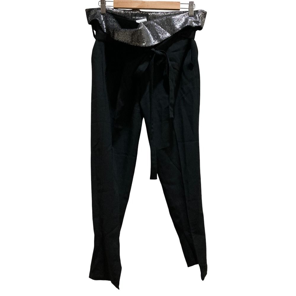 Ann Demeulemeester アンドゥムルメステール 黒タグ 本人期 ハイウエストベルテッドパンツ サイズ36 ブラック レディース 古着