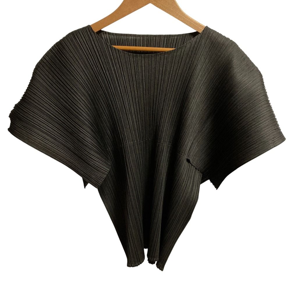 24 AW PLEATS PLEASE プリーツプリーズ イッセイミヤケ MONTHLY COLORS AUGUST カットソー サイズ3 ダークグレー レディース 古着