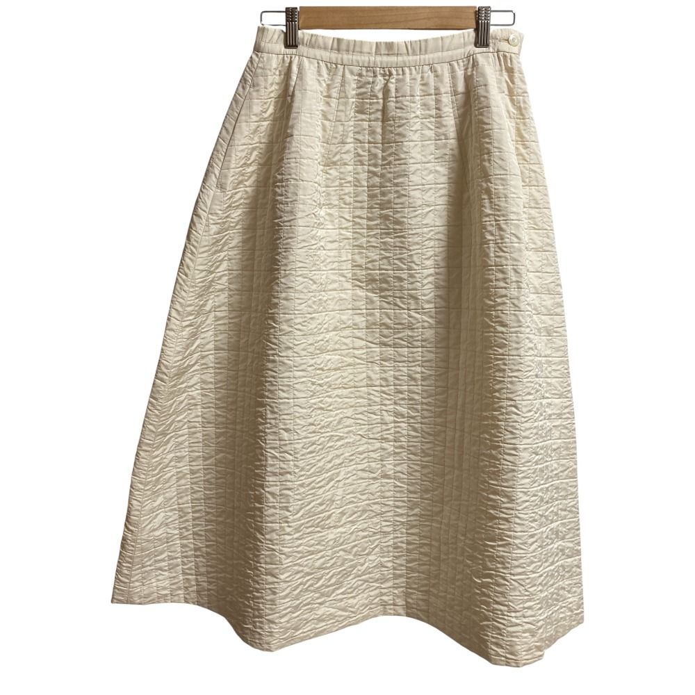 Lisette リゼッタ カシミヤ シルクブレンド アポリーヌ キルティング スカート アイボリー レディース 古着