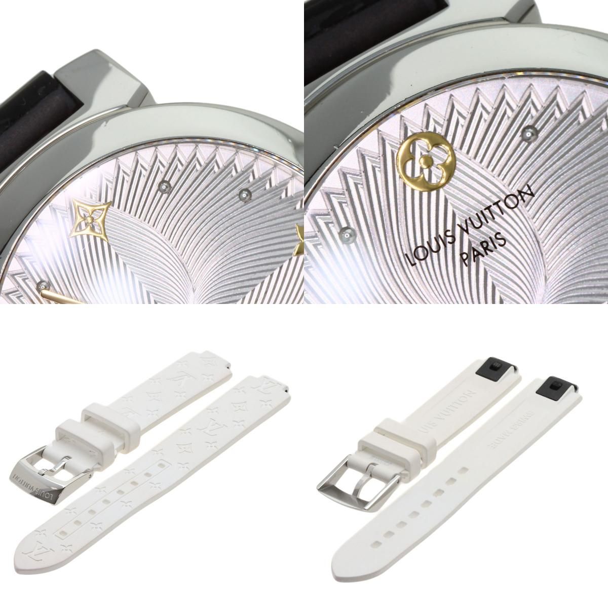  LOUIS VUITTON ルイヴィトン QA 014 タンブール スリム 腕時計 SS レザー レディース その他 時計