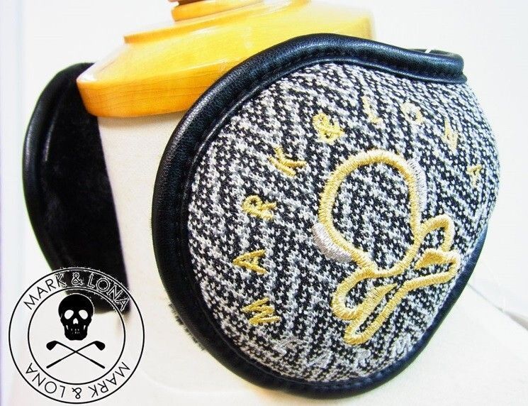正規 MARK-LONA マーク-ロナ アイアンスカル刺繍イヤーマフ ヘリンボーン Ever Earmuffs MLF-3 D-FO 06 ベージュ 防風防寒