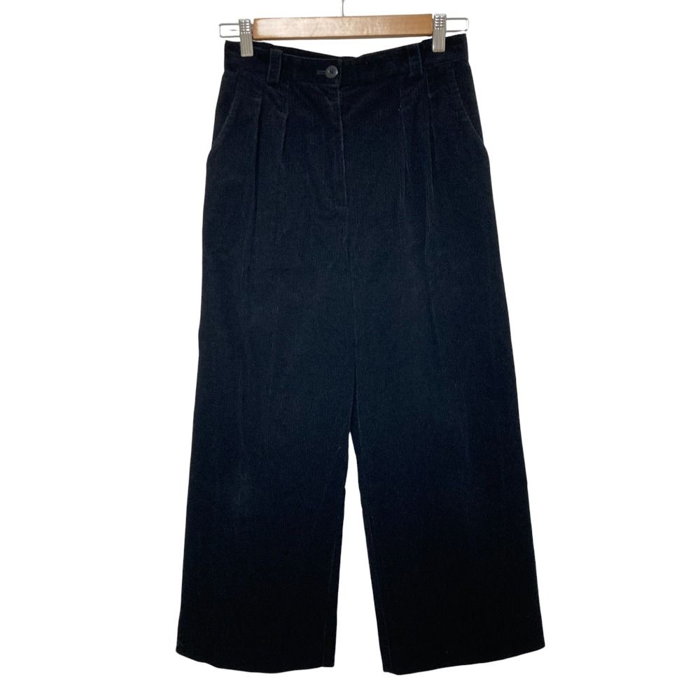 A.P.C. アーペーセー コーデュロイ ワイドトラウザーパンツ ワイドパンツ サイズ36 ブラック レディース 古着