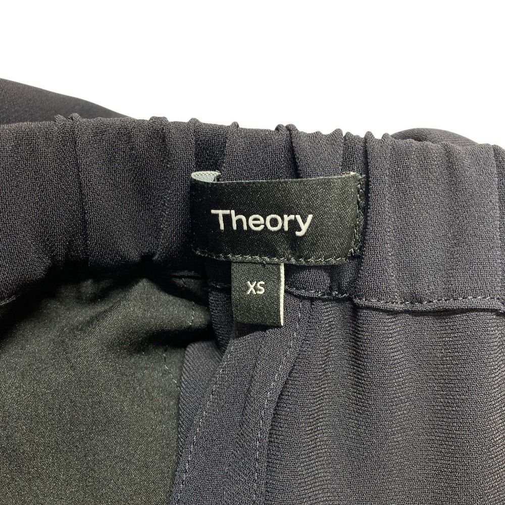 24 SS Theory セオリー SYNTHETIC CREPE ワイド イージーパンツ サイズXS ブラック レディース 古着 ワイドパンツ イージーパンツ パンツ