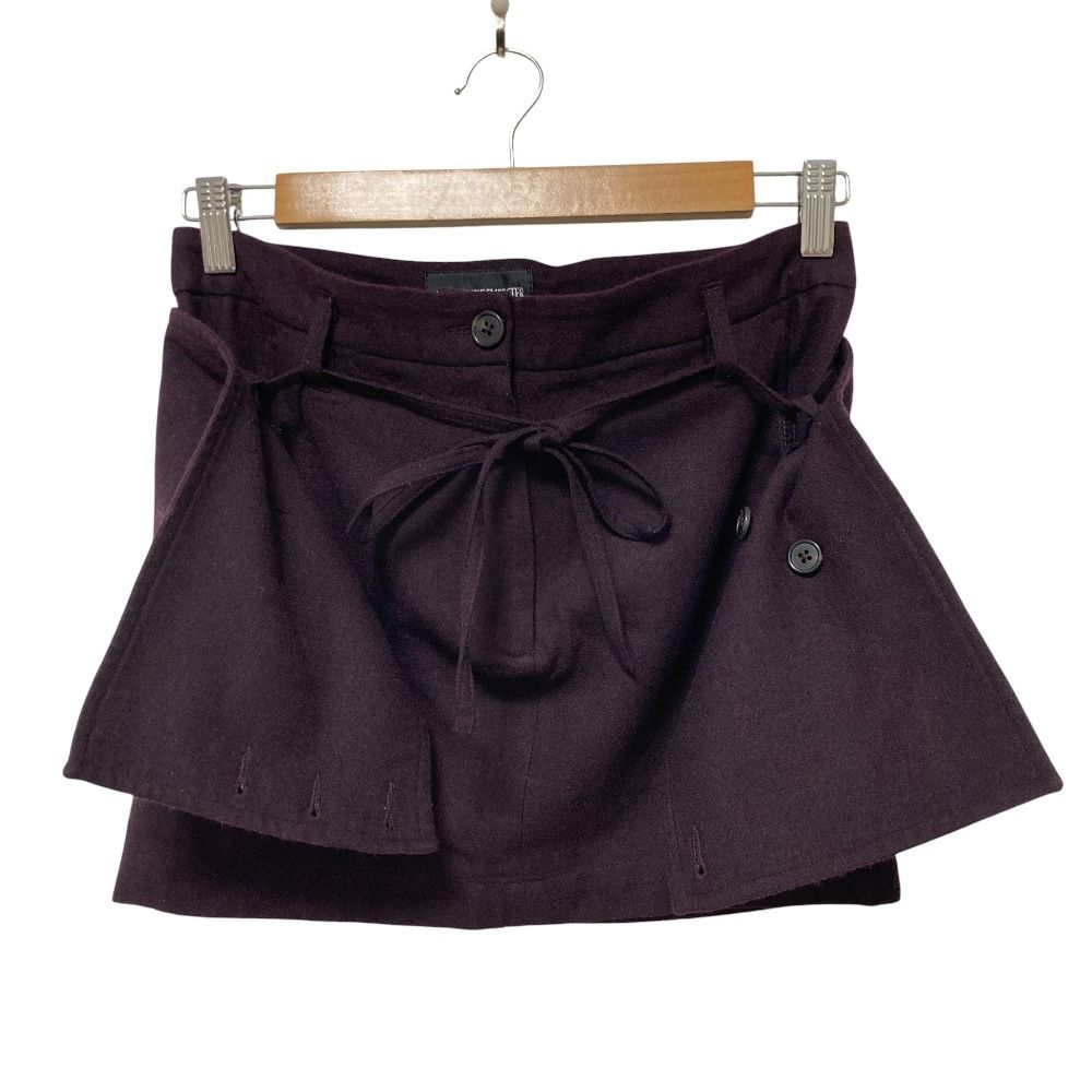 ANN アンドゥムルメステール 黒タグ 本人期 ミニスカート サイズ34 ボルドー レディース 古着