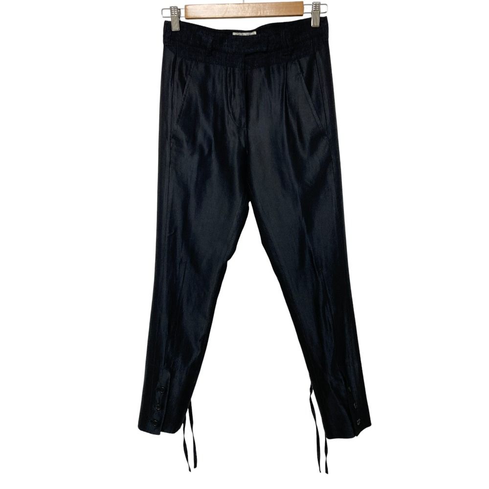 ANN アンドゥムルメステール ボンテージ テーパードパンツ サイズ34 ブラック レディース 古着