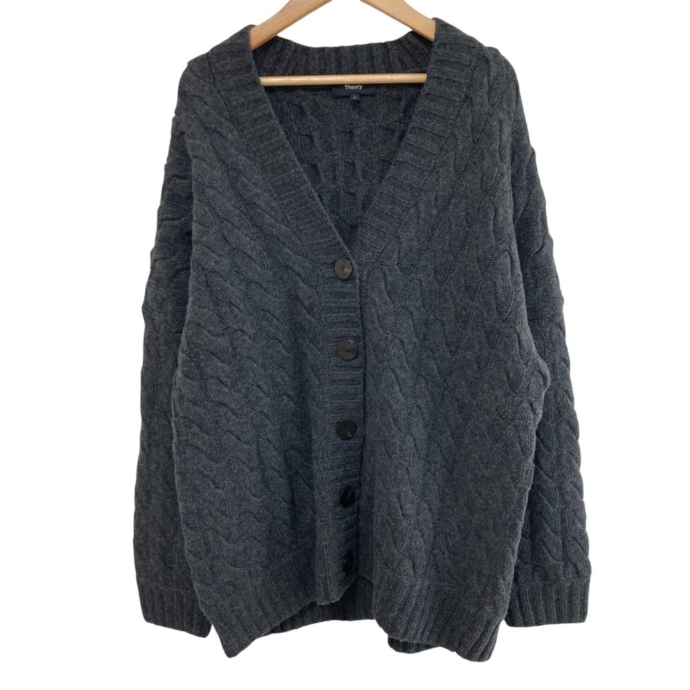 美品 23AW Theory セオリー FELTED WOOL CASH CABLE CARDI G カシミヤ