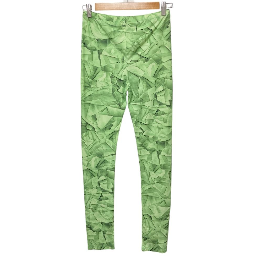 MM 6 Maison Margiela エムエムシックス メゾンマルジェラ プリント レギンス パンツ レギパン サイズXS グリーン レディース 古着