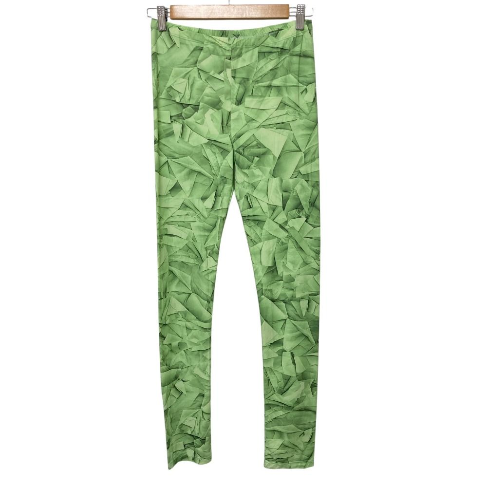 MM 6 Maison Margiela エムエムシックス メゾンマルジェラ プリント レギンス パンツ レギパン サイズXS グリーン レディース 古着