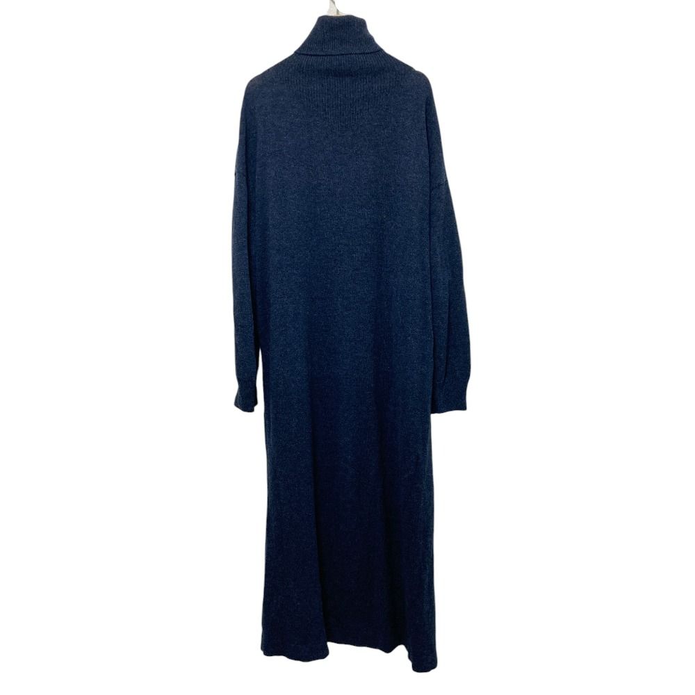 THE RERACS ザリラクス タートルネック ウール ニット ロングワンピース サイズF ネイビー レディース 古着