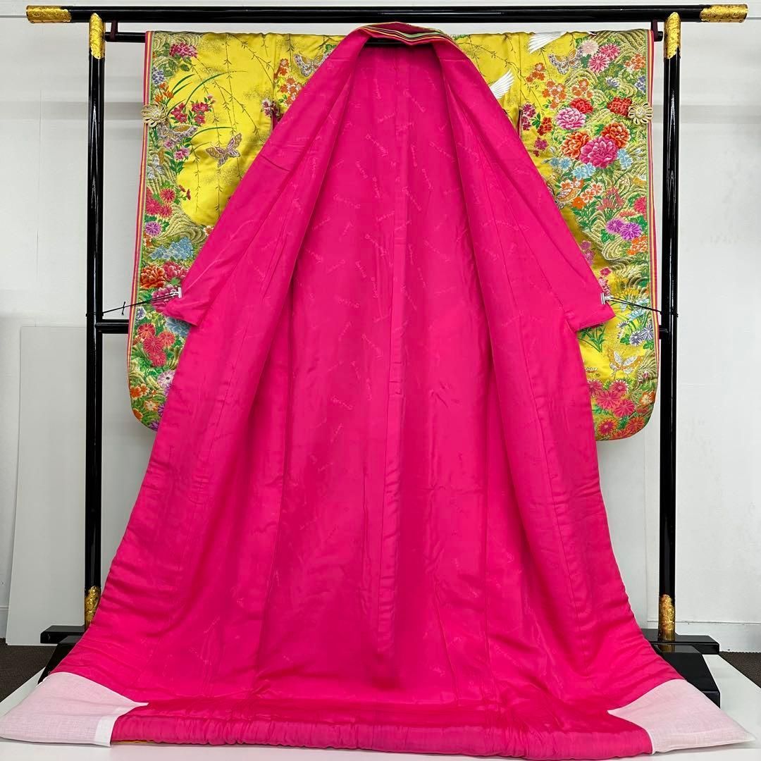 着物と帯 時流 O 241283 y◆正絹 色打掛◆唐織 十二単衣 鶴