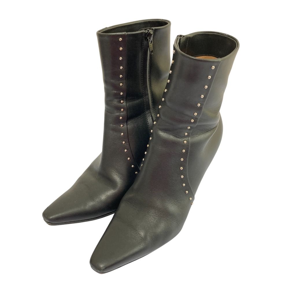 PELLICO ペリーコ レザー スタッズ セミスクエアトゥ アンクルブーツ