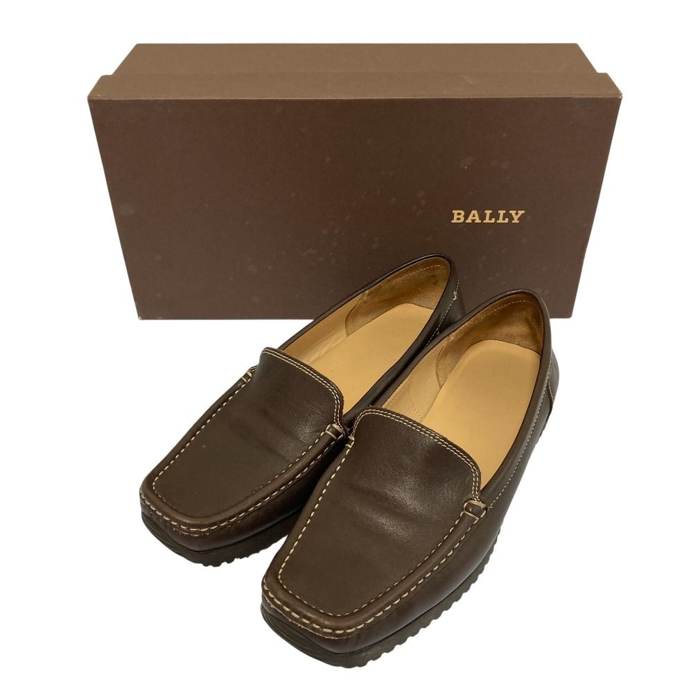 良品 BALLY バリー DELOS ストライプ レザー ローファー ドライビング