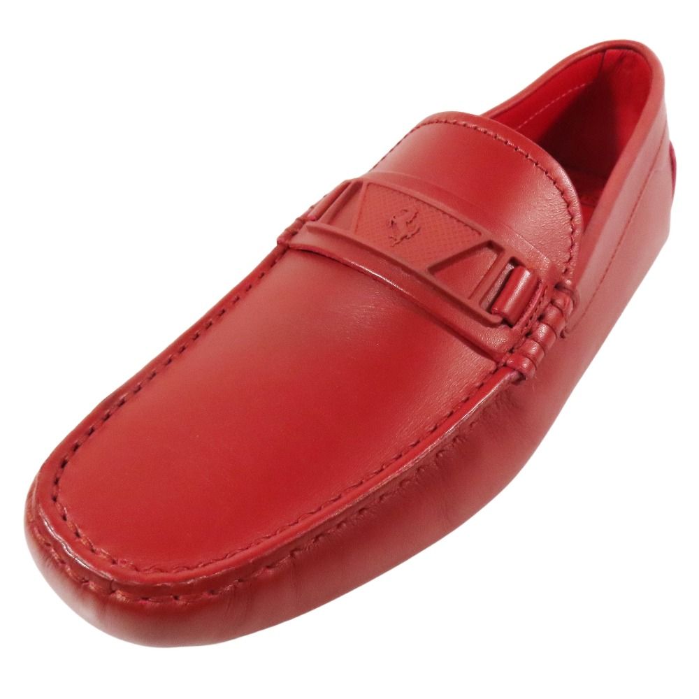 ♥ TOD S トッズ Ferrari フェラーリ INIETT ゴンミーニ ローファー ドライビングシューズ レザー スリッポン 5.5 赤 メンズ 古着