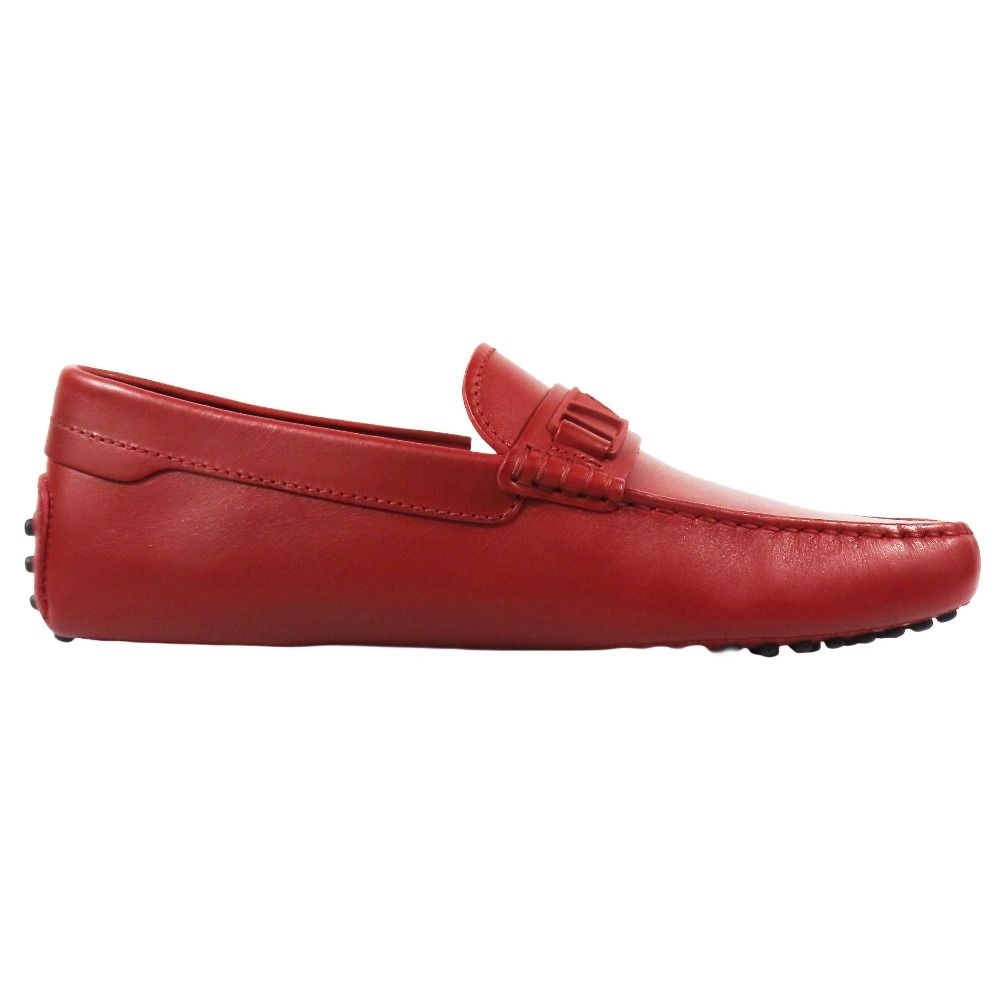  ♥ TOD S トッズ Ferrari フェラーリ INIETT ゴンミーニ ローファー ドライビングシューズ レザー スリッポン 5.5 赤 メンズ 古着 ローファー ブーツ 革靴
