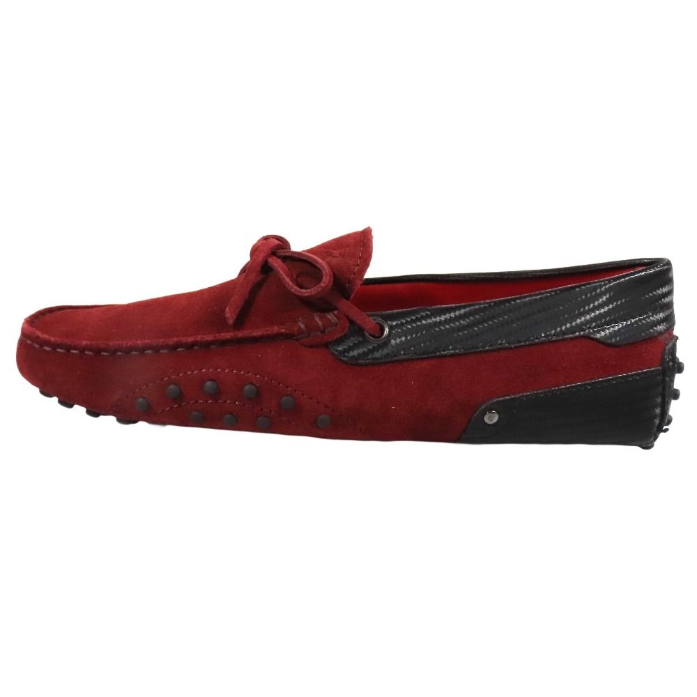 ♥ TOD S トッズ Ferrari フェラーリ GOMMINO NUOVO ゴンミーニ ローファー ドライビングシューズ スエード レザー 6 赤 メンズ 古着