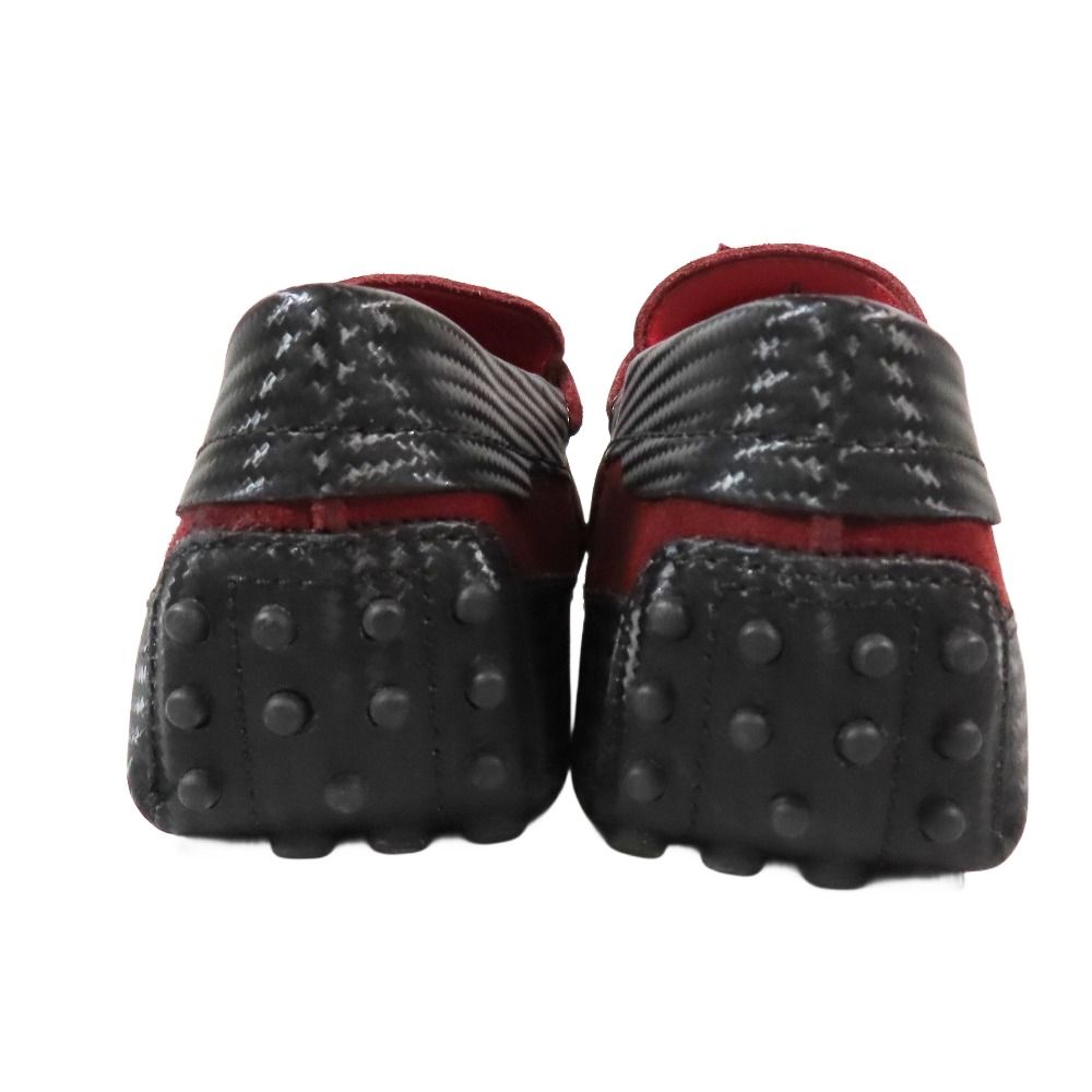  ♥ TOD S トッズ Ferrari フェラーリ GOMMINO NUOVO ゴンミーニ ローファー ドライビングシューズ スエード レザー 6 赤 メンズ 古着 ローファー ブーツ 革靴