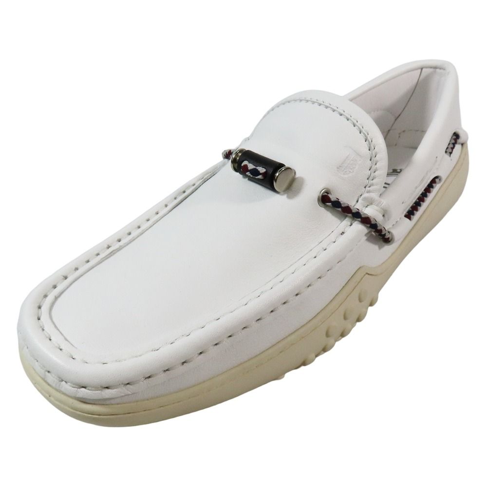 ♥ TOD S トッズ GOMMINO ゴンミーニ ドライビングシューズ デッキシューズ スリッポン レザー 5.5 白 メンズ 古着